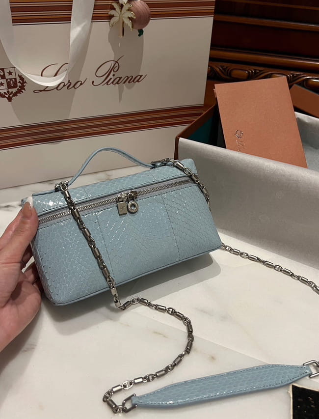 Loro Piana L19 Python skin ice blue